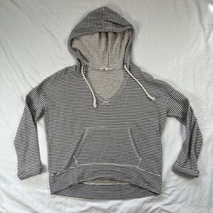 Soft Joie Knit Sweatshirt V Neck Pullover Stripe Hoodie Sweater Women's Size XS